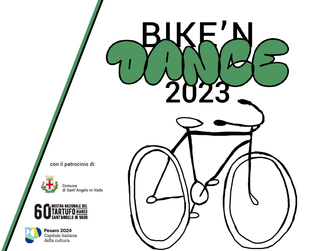 BIKE'N DANCE 2023 by Wooden Houses BIKE'n DANCE è una parata della mobilità sostenibile promossa da Wooden Houses e patrocinata dal Comune di Sant'Angelo in Vado e da Pesaro Capitale della Cultura 2024